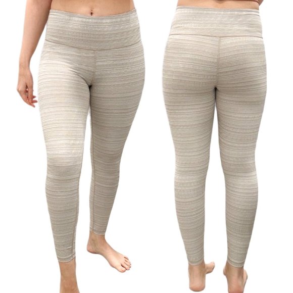 Athleta High Rise Jacquard Chaturanga 7/8 Tight in Quail Textured Leggings Sz S - Picture 3 of 16